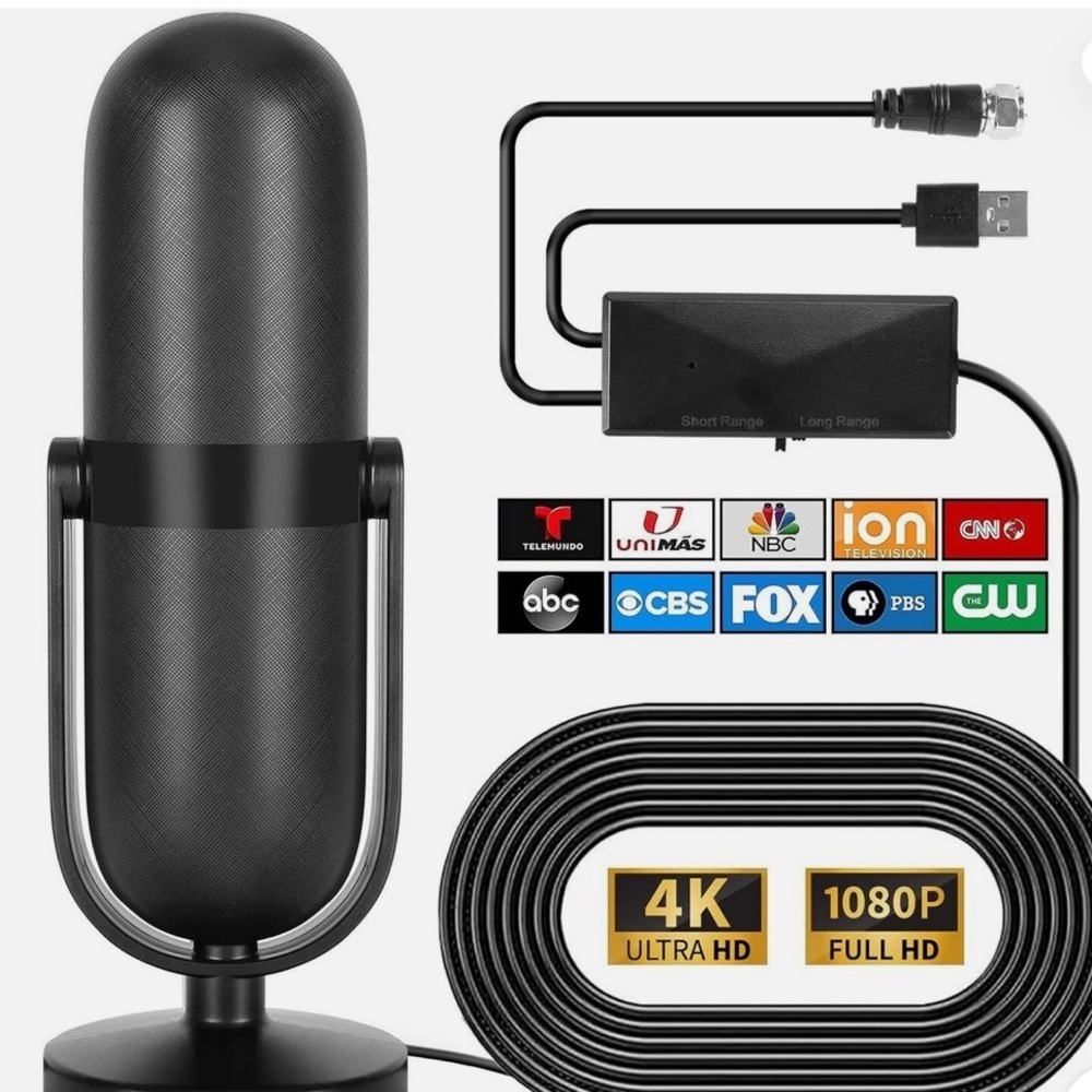 2024 Upgraded Indoor TV Antenna with 650+ Miles Coverage Range Supports 4K 1080p